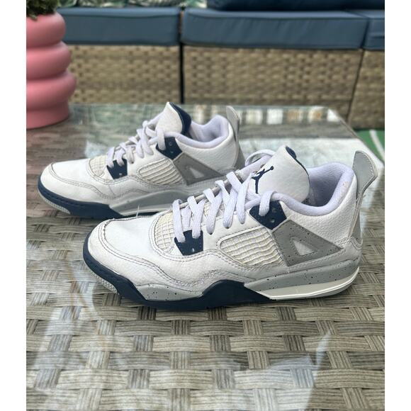 Nike Other - Air Jordan 4 Retro Nike - White/Navy - Youth Size 1.5Y